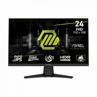 Монитор 23.8' MSI MAG 244F IPS 1920x1080, 200 Гц, 0.5 мс, 16:9, 300 кд/м², HDMI 2.0b, DP, USB-C, 3.5 мм, FreeSync, черный