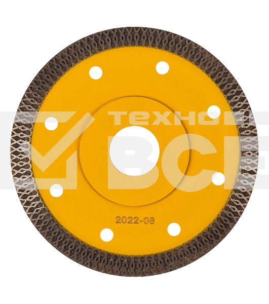 Диск алмазный отрезной Denzel 115 х 22,2мм, сплошной, супертонкий, горячий пресс, сухой/мокрый рез