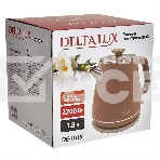 Чайник электрический Delta LUX DE-1019 (1,8 л, металл/пластик) коричневый, фото2