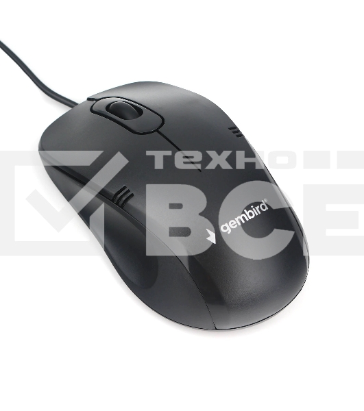 Мышь проводная Gembird MOP-100 черный, 1000 dpi, USB, кнопки - 3