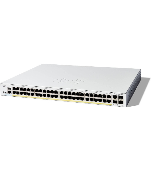 Коммутатор Cisco Catalyst C1300-48P-4G, 48×1 Гбит/с, 4×1 Гбит/с SFP