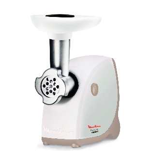 Мясорубка электрическая Moulinex ME462132 белый, 2000 Вт, 2.3 кг/мин, защита от перегрузки, насадки - 5