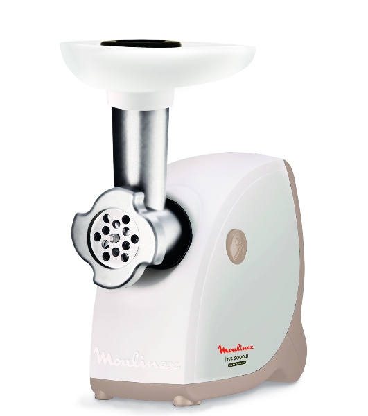 Мясорубка электрическая Moulinex ME462132 белый, 2000 Вт, 2.3 кг/мин, защита от перегрузки, насадки - 5