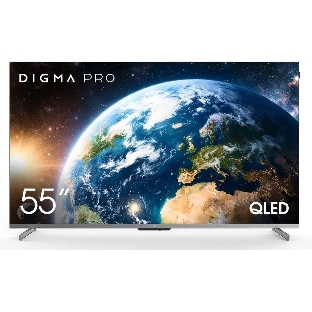 Телевизор Digma Pro 55', QLED 55D, черный/черный, Direct LED 4K Ultra HD, 144Hz, Google TV, 3GB/32GB