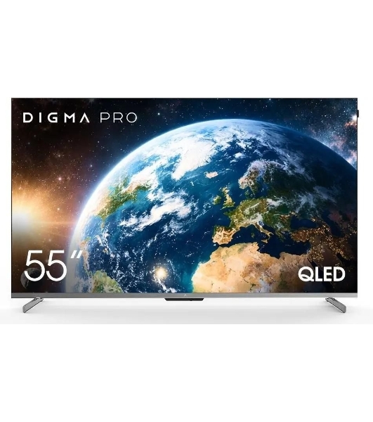 Телевизор Digma Pro 55', QLED 55D, черный/черный, Direct LED 4K Ultra HD, 144Hz, Google TV, 3GB/32GB
