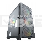 Компьютерный корпус ACD Citadel 104 ATX, Black, USB3.0*1+USB2.0*2+HD audio,3*12cm F1 ARGB fans at front(Slave fans) ,1*12cm F1 ARGB fan at rear (Master fan), фото 1