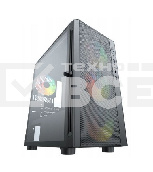 Компьютерный корпус ACD Citadel 104 ATX, Black, USB3.0*1+USB2.0*2+HD audio,3*12cm F1 ARGB fans at front(Slave fans) ,1*12cm F1 ARGB fan at rear (Master fan)