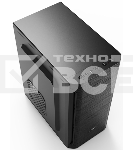Компьютерный корпус CBR PCC-MATX-MX10-450W2 Компьютерный корпус mATX Minitower MX10, c БП PSU-ATX450-08EC (450W/80mm), 2*USB 2.0, HD Audio+Mic, Black