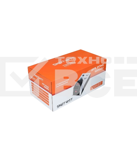 Бытовой стабилизатор напряжения SMARTWATT AVR HOME 1000RU (150W - 275W, 1000VA, 1 кВт, 50 Гц, розеток — 4, LED-дисплей, р