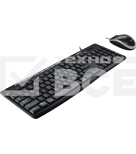 Комплект Logitech Desktop MK200 цвет черный, клавиатура 112 клавиш (8 мультимедиа), USB 1.8м, мышь 1000dpi, USB 1.8м, RTL