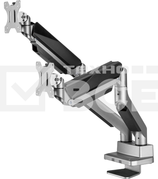 Кронштейн для мониторов Ultramounts UM718 серый 17'-35' макс.15кг крепление к столешнице поворот и наклон