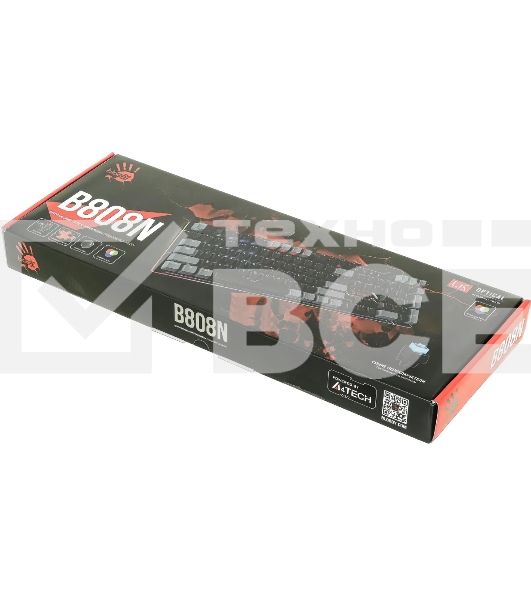 Клавиатура A4Tech Bloody B808N проводная USB черный/серый