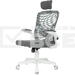Кресло компьютерное Бюрократ ASTER NH-W TW-04 Neo Grey темно-серый, сетка/ткань, с подголов. крестов. пластик, пластик белый, фото16