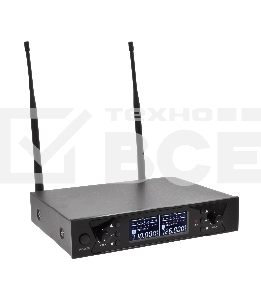 Микрофонная радиосистема с DSP Axelvox DWS7000HT (HT Bundle) UHF 710-726 MHz, 100 каналов, LCD дисплей, 2х ИК порт, 2 ручных микрофона, 2 держателя на стойку, 2 цветных кольца