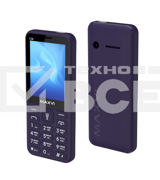 Мобильный телефон Maxvi C38 фиолетовый