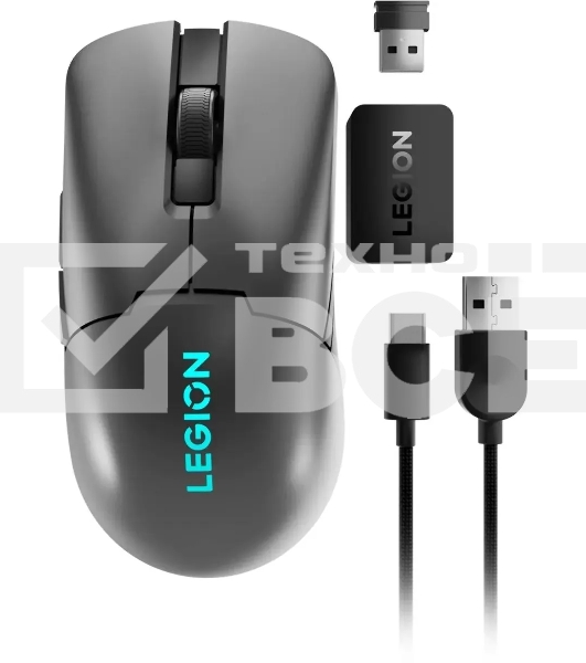 Мышь беспроводная Lenovo Legion M600s Qi Wireless Gaming темно-серый оптическая 19000dpi BT/Radio USB (GY51H47355)