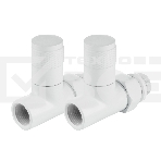 Набор дизайн-вентилей Royal Thermo PIANO, прямой (белый) 1/2