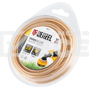 Леска для триммера Denzel армированная алюминием круглая, 2,0мм х 15м, блистер ALUFLEX