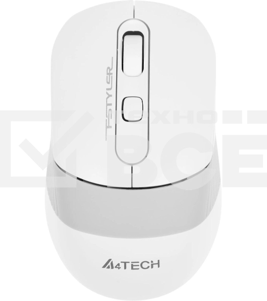 Мышь беспроводная A4Tech Fstyler FG10S белый/серый, 2000 dpi, радиоканал, USB, кнопки - 4