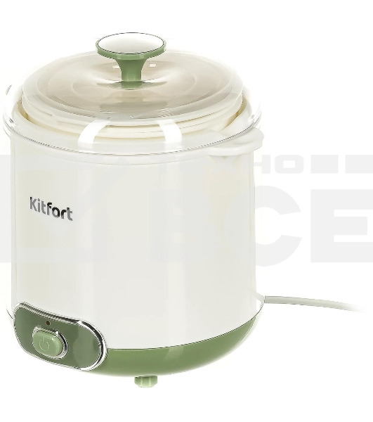 Йогуртница Kitfort KT-2005 20Вт 1б. 1500 мл белый/зеленый