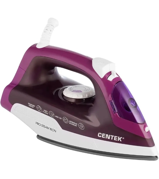 Утюг Centek CT-2348 фиолетовый, 1600 Вт, 20 г/мин, 80 г/мин, 200 мл