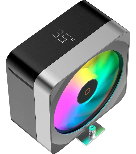 Кулер для процессора CPU Cooler Ocypus Delta A40 EX BK Digital (200W, 4-pin PWM, LED temp., 157mm, Al/Cu, 4x6mm, ARGB, 1x120mm, 60CFM, 31dBA, 1600RPM, S: 1851/1700/1200/115X, AM5/AM4, black)