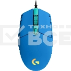 Мышь проводная Logitech G203 LIGHTSYNC синий, 8000 dpi, USB, кнопки - 6, фото4
