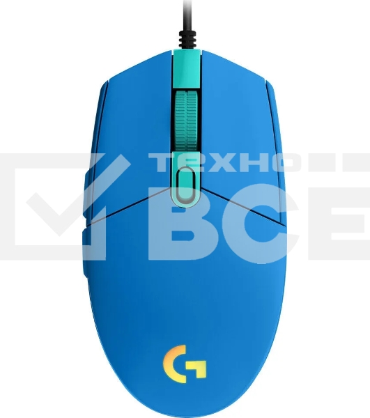 Мышь проводная Logitech G203 LIGHTSYNC синий, 8000 dpi, USB, кнопки - 6