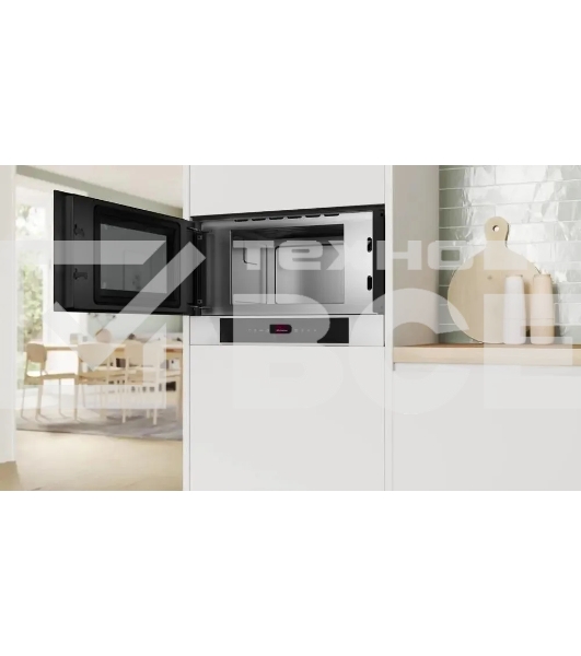Микроволновая печь встраиваемая Bosch BFL7221W1 белый, 21 л, 900 Вт, переключатели - поворотный механизм/сенсор