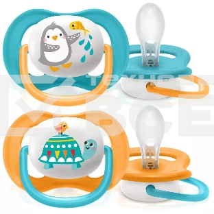 Соска-пустышка Philips Avent SCF080/07 Пингвин/Черепаха, 6-18 мес, 2 шт, для мальчиков