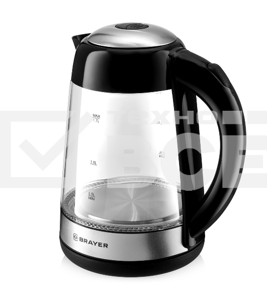 Чайник электрический BRAYER BR1012BK, 2200 Вт, 1,7 л