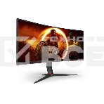 Монитор 34' AOC CU34G2XP, VA 3440x1440, 180 Гц, 1 мс, 21:9, 400 кд/м², 2xHDMI, 2xDP, 2x4 Вт, изогнутый, черный/красный, фото2