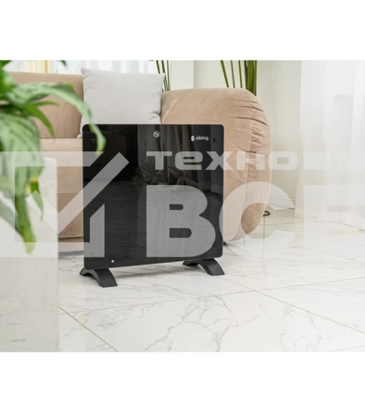 Обогреватель конвекционный Sibling Powerspace-GHB10, черный, 1000 Вт, 15 м2, электронный термостат, Wi-Fi