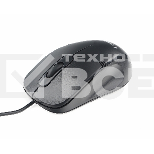 Мышь проводная Gembird MOP-100 черный, 1000 dpi, USB, кнопки - 3