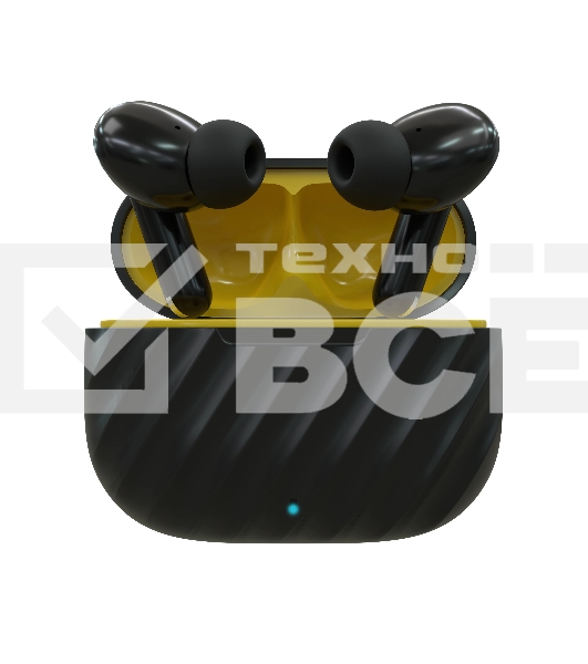 Наушники TWS More choice БВ37 черный/желтый, внутриканальные, Bluetooth, сенсорное управление, до 4 ч