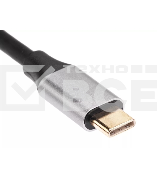 Кабель-концентратор USB3.1 TypeCm -->HDMI+USB3.0+PD+VGA Alum Grey 4K@30Hz, Telecom<TUC055>