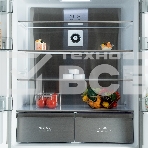 Холодильник Бирюса CD 496 TBG текстурированное черное стекло трёхкамерный 334/162л морозилка снизу, NoFrost, Side by Side, фото6