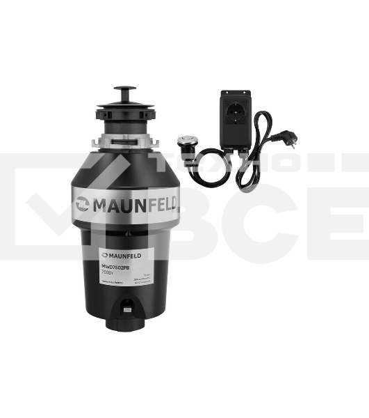 Измельчитель пищевых отходов с пневмокнопкой Maunfeld MWD7502PB черный