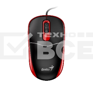 Мышь проводная Genius DX-111 черно-красный, 1200 dpi, USB, кнопки - 3