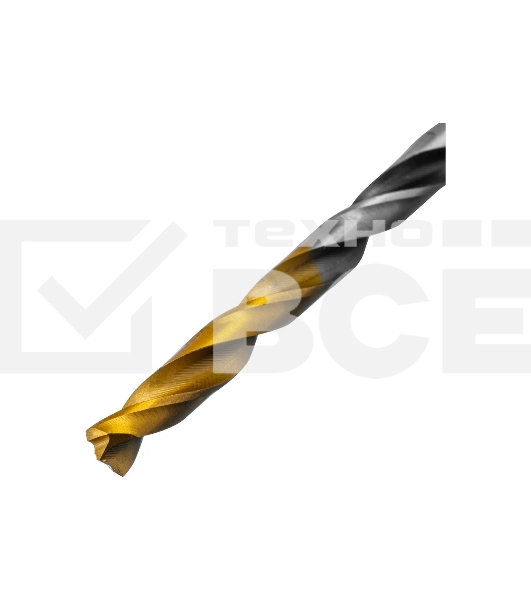 Сверло спиральное по металлу Denzel 4,2 x 75мм, Р6М5, Golden Tip, многогранная заточка