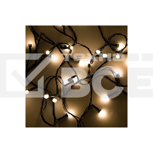 Гирлянда светод. Funray Минишарики, SE-MINI-110WW, 10М, 100LED, тепл.бел,темно-зел.шн 0,7м, контр