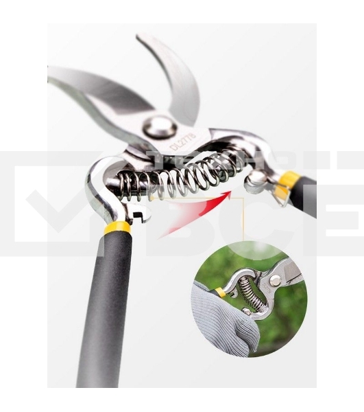 Секатор Deli DL2778 Размер 210 мм. Макс диаметр резки 10 мм. Сталь 55С. Термообработанная поверхность. Ручка из ПВХ.