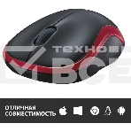 Мышь беспроводная Logitech M185, красный, 1000 dpi, радиоканал, USB, кнопки - 3, фото9