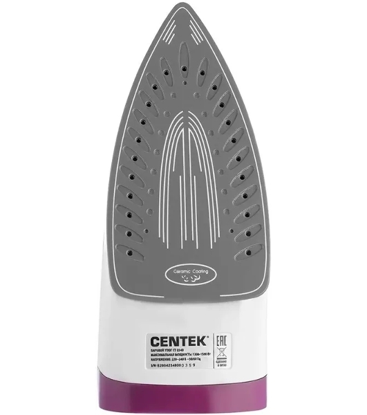 Утюг Centek CT-2348 фиолетовый, 1600 Вт, 20 г/мин, 80 г/мин, 200 мл