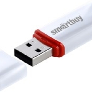 Флешка USB Smartbuy Crown white (SB4GbCRW-W), 4Gb, USB 2.0, R/W 15/5, белый/красный