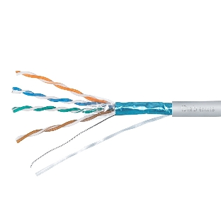 Кабель витая пара F/UTP 5e кат. 4 пары Cabeus FTP-4P-Cat.5e-SOLID-GY 24AWG(0.51 мм), медь, одножильный (solid), внутренний, PVC, нг(A)-LS, серый, уп/3