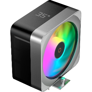 Кулер для процессора CPU Cooler Ocypus Delta A40 EX BK Digital (200W, 4-pin PWM, LED temp., 157mm, Al/Cu, 4x6mm, ARGB, 1x120mm, 60CFM, 31dBA, 1600RPM, S: 1851/1700/1200/115X, AM5/AM4, black)