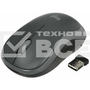Мышь беспроводная Logitech M186 черный/серый, 1000 dpi, радиоканал, USB, кнопки - 3