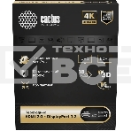 Переходник аудио-видео Cactus CS-HDMI-DP-ADR HDMI (m)/DisplayPort (f) 5м. позолоч.конт. серый, фото 1