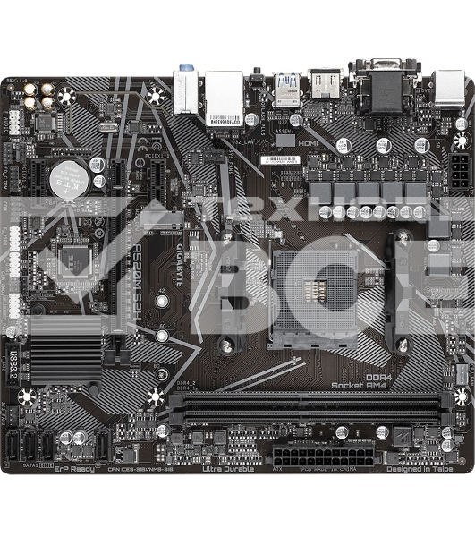 Материнская плата Gigabyte A520M S2H, AM4, AMD A520, 2xDDR4, 4xSATA, 1xM.2, 1xPCIe 3.0 x16, 2xPCIe x1, 1xHDMI, 1xDVI-D, 1xVGA, 1x 1Gb LAN, 4xUSB-A 3.2 Gen 1, 2xUSB-A 2.0, 3x3.5 мм, 7.1, mATX